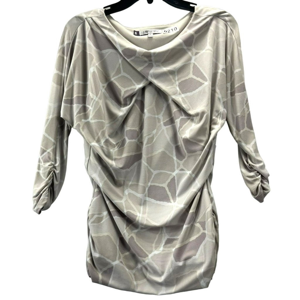 Jlo, Women Shirt, Size S, Color Brown Beige, 3/4 Sleeve